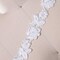 (1/2 yard) 18 Inch Ivory Lace Trim Beaded 3D Flower Leaf Bridal Sewing Embellishment